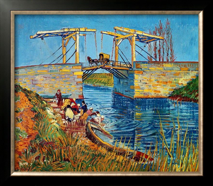 THE DRAWBRIDGE AT ARLES WITH A GROUP OF WASHERWOMEN, C.1888 - Van Gogh Painting On Canvas